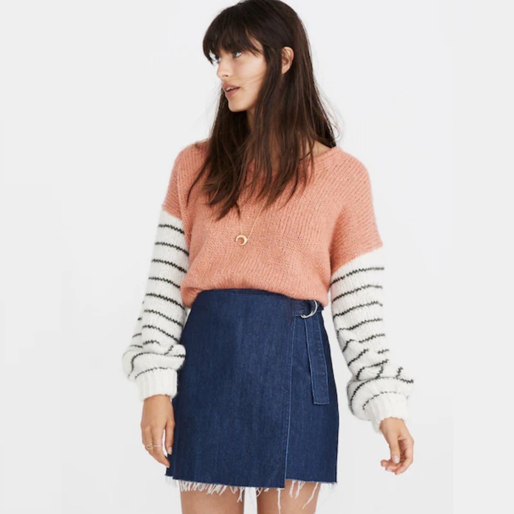 Madewell Denim Wrap Skirt Womens Size 4 Mini Y2K Cotton Style K2659 Jean Summery